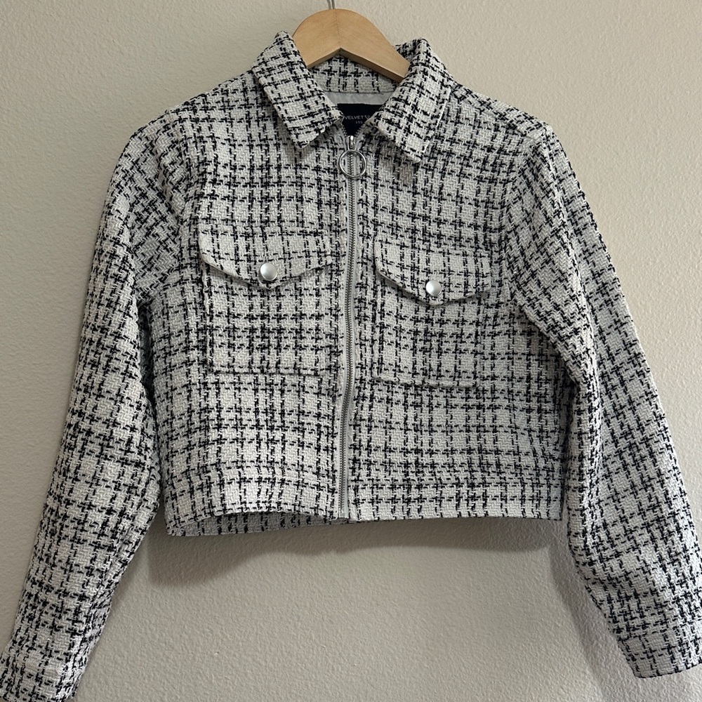 Velvet Heart Monochrome Tweed Blazer